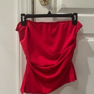 Red Strapless Top